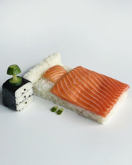 Sushi Bed Food Art