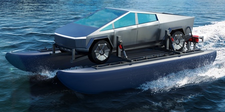 Tesla Cybertruck Catamaran