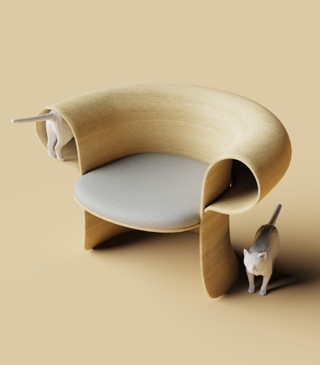 Cat Tunnel Armchair by SUNRIU