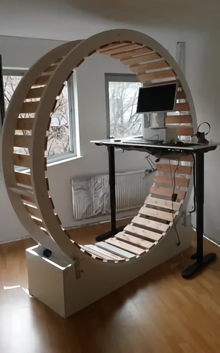 Robb Godshaw Hamster Wheel Standing Desk