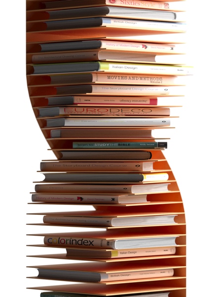 Twisting Bookcase by Deniz Aktay