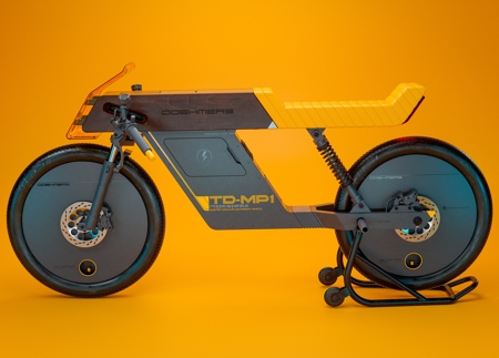 Yellow Electric Motorcycle