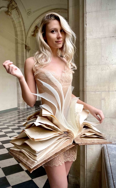 3D Book Dress by Sylvie Facon