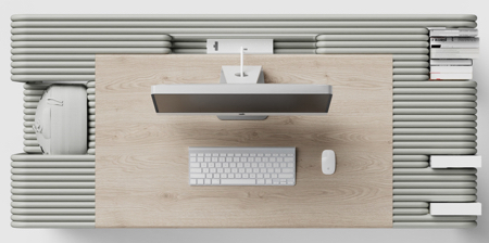 Modern Desk with Bookshelves