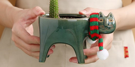 Cactus Tail Cat Planter