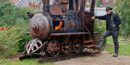 Steampunk Train BBQ Grill