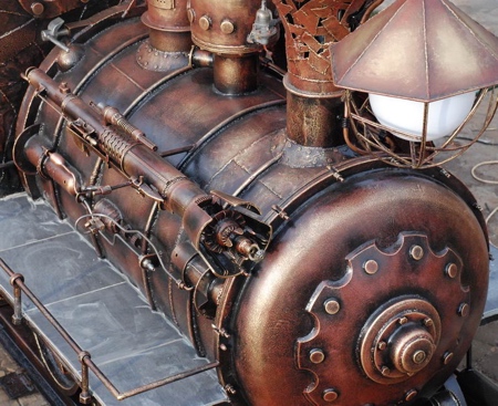 Steampunk Locomotive Barbecue Grill