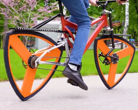 Bike with Triangle Wheels