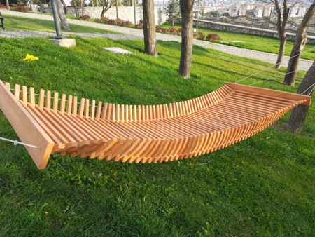 Wooden Hammock with Steel Rope