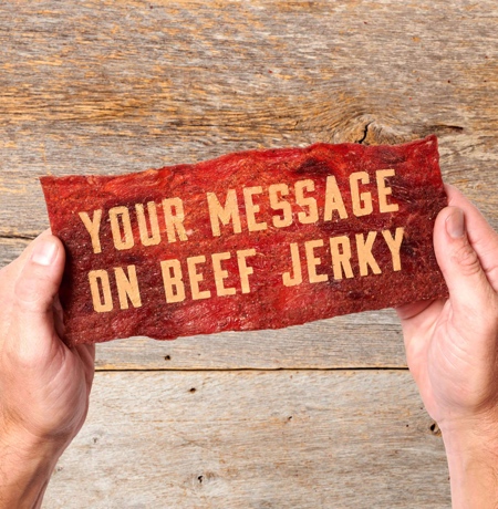Business Card Made of Beef Jerky