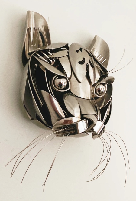 Cat Made of Utensils