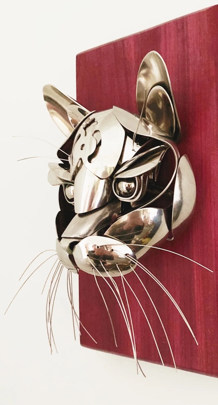 Utensil Cat Sculpture