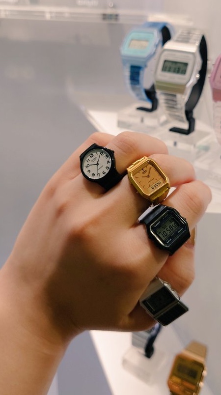 Miniature Casio Watch Rings
