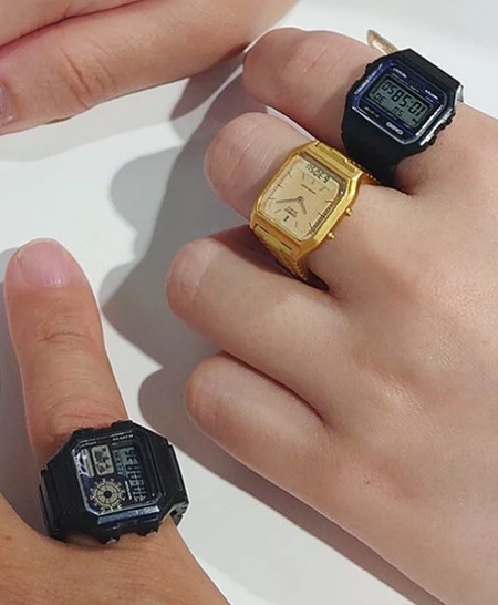 Miniature Casio Watch Ring