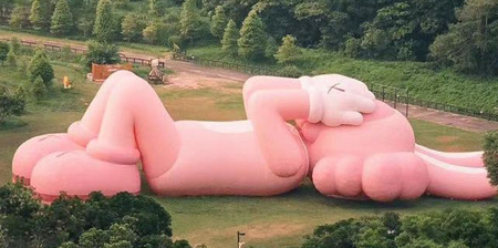 Giant Pink Bunny in Indonesia