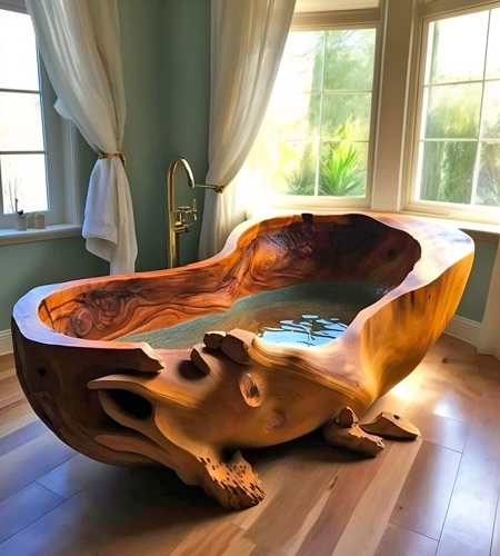 Bathtub Made of Wood