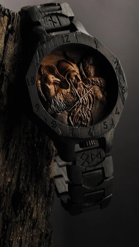 Carved Wooden Watch