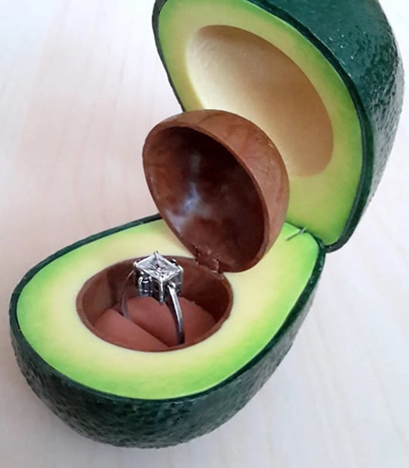 Avocado Shaped Ring Box