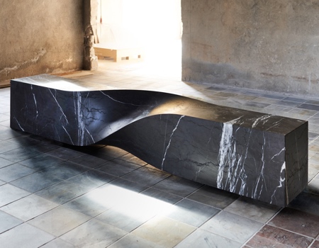 Twisted Marble Bench