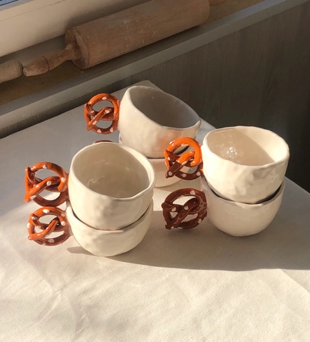 Pretzel Handle Mugs