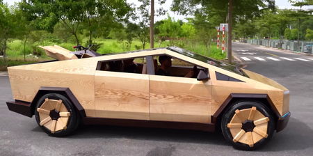 Wooden Tesla Cybertruck