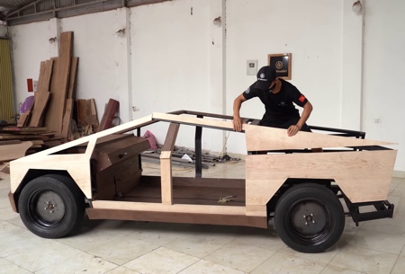 Wooden Tesla Truck