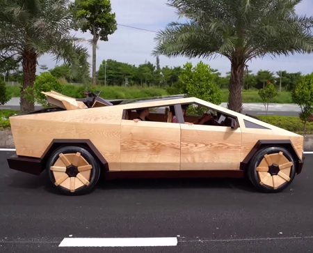 Tesla Cybertruck Made of Wood