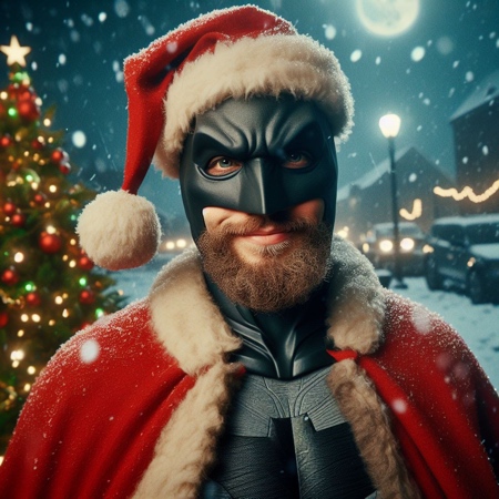 Batman Dressed as Santa Claus