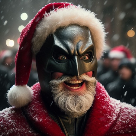 Santa Claus Dressed as Batman