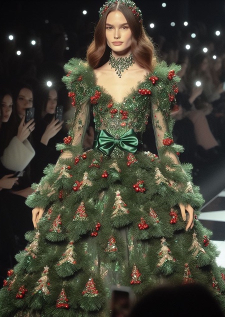 Christmas Tree Dress Fashion Show
