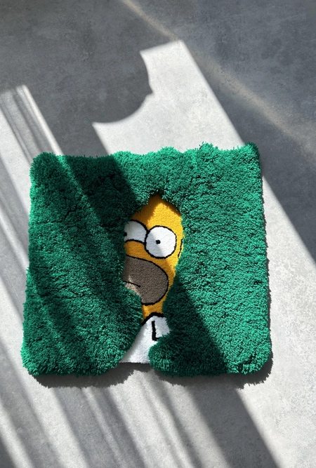 Homer Backs Into Bushes 3D Rug