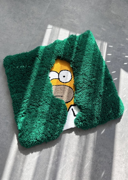 Homer Simpson Backs Into Bushes 3D Rug