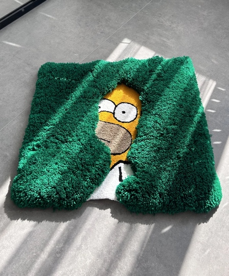 Homer Backs Into Bushes Mat