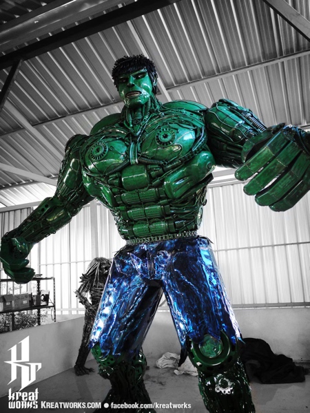 Metal Hulk Sculpture by Kreatworks