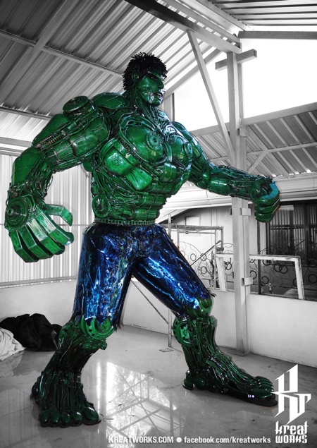 Hulk Sculpture Made of Metal