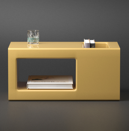 Book Storage Coffee Table by Deniz Aktay