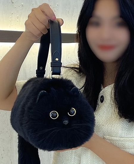 Realistic Black Cat Purse