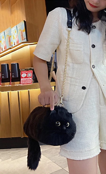 Realistic Black Cat Bag