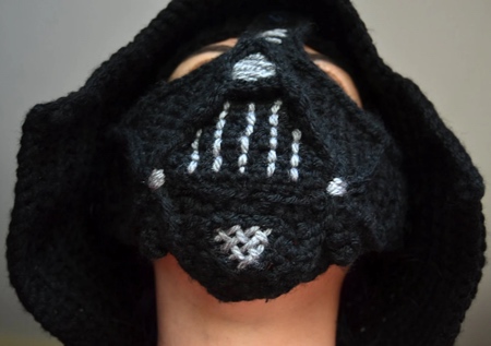 Crocheted Darth Vader Helmet Hat