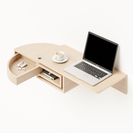 Revolver Wall-Mounted Desk by Teixeira Design Studio