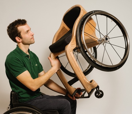 Wooden Wheelchair by Paul de Livron
