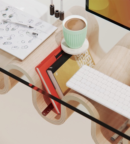 Wooden Wave Aalto Desk