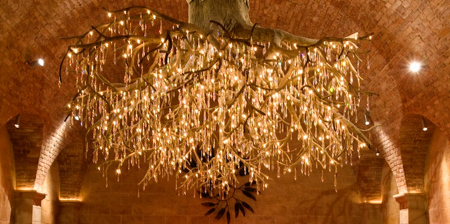 Upside Down Tree Chandeliers