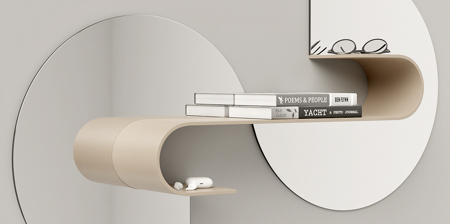 Wave Bookshelf Mirror