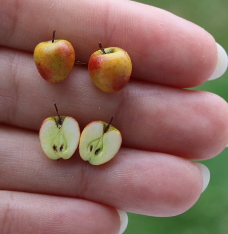 Miniature Apple Earrings