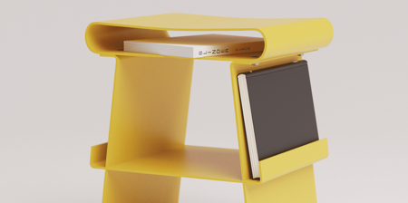 Bookcase Stool with Bookshelves