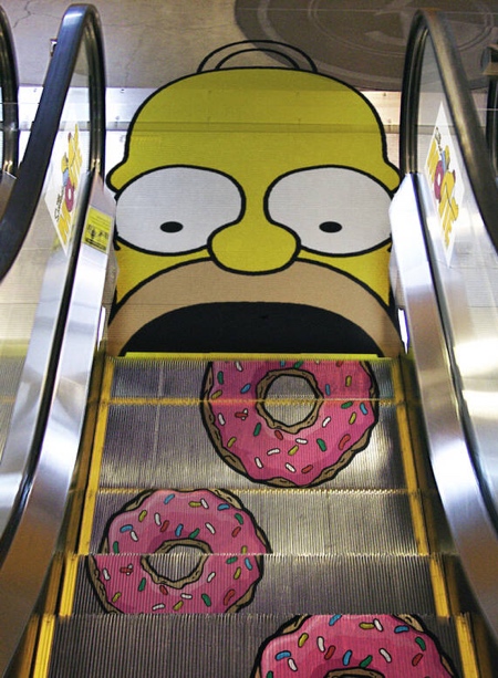 Homer Simpson Donuts Escalator