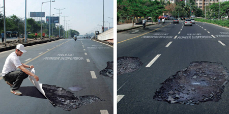 Realistic Pothole Sticker