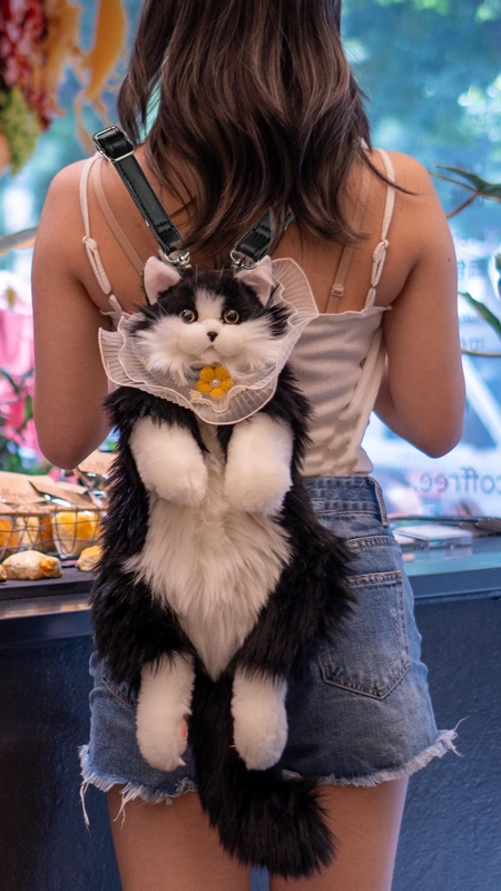 Realistic Cat Plush Backpack