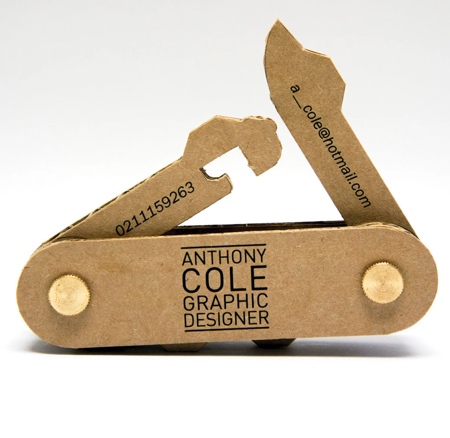 Cardboard Knife Business Card